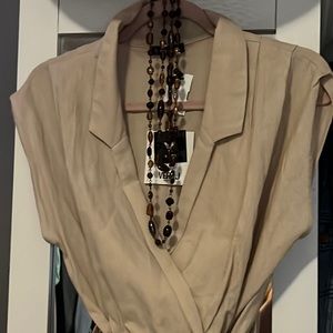 Stylish khaki jumpsuit.